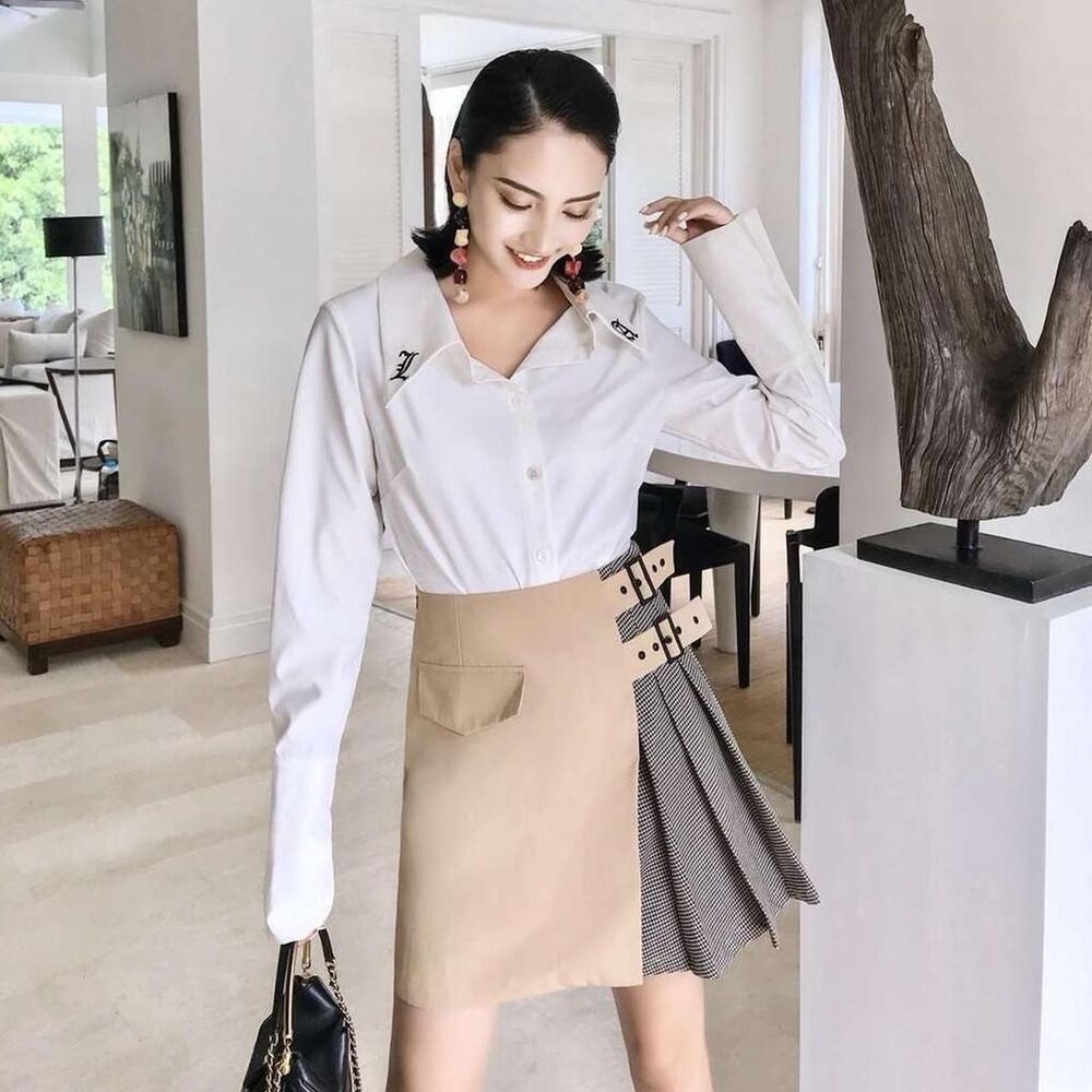 Unbranded Women's Tan and Cream Skirt - Picture 4 of 7